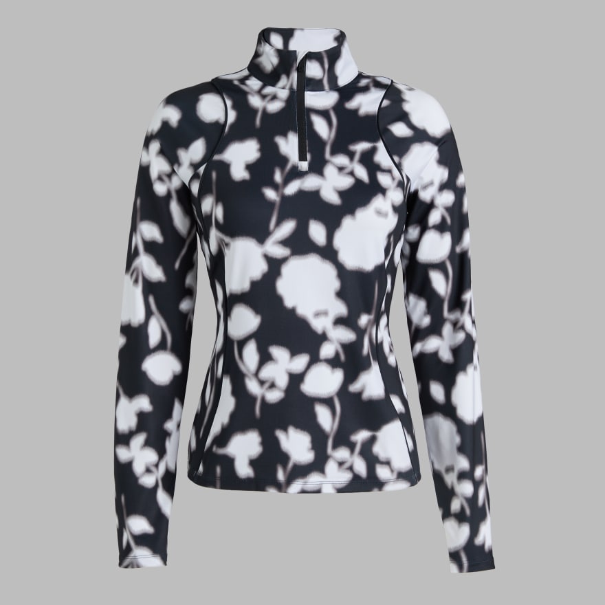 BLUR FLORAL TECH JERSEY PULLOVER | WOMEN'S PULLOVERS & QUARTER