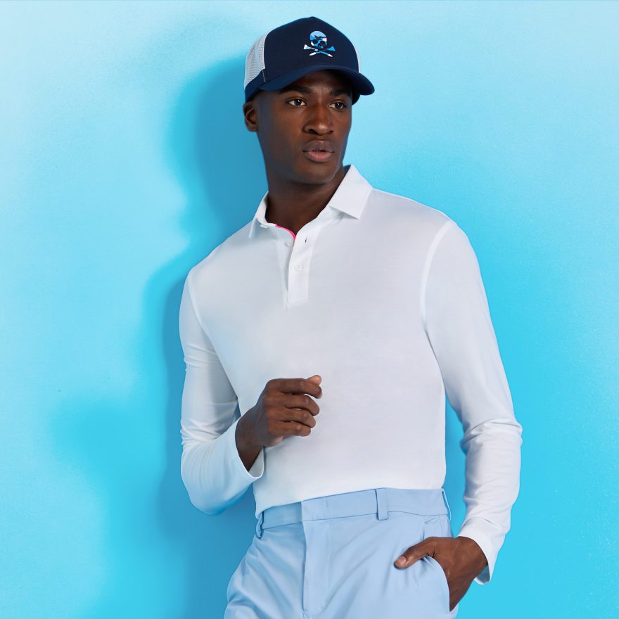 ALL PLAY LONG SLEEVE POLO in Snow - Alternate Image 1