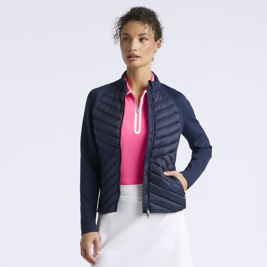 V-DOWN QUILTED HYBRID JACKET in Twilight - Alternate Image 2