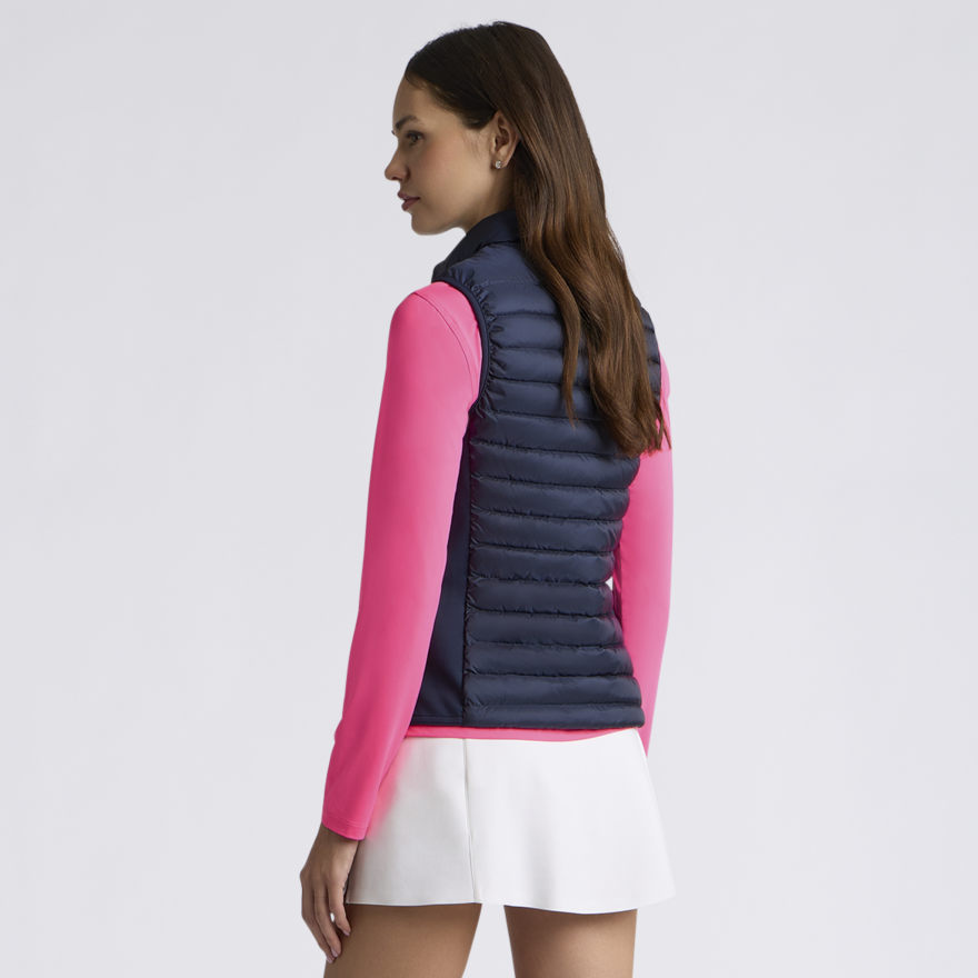 V-DOWN QUILTED STRETCH TECH INTERLOCK VEST in Twilight - Alternate Image 3