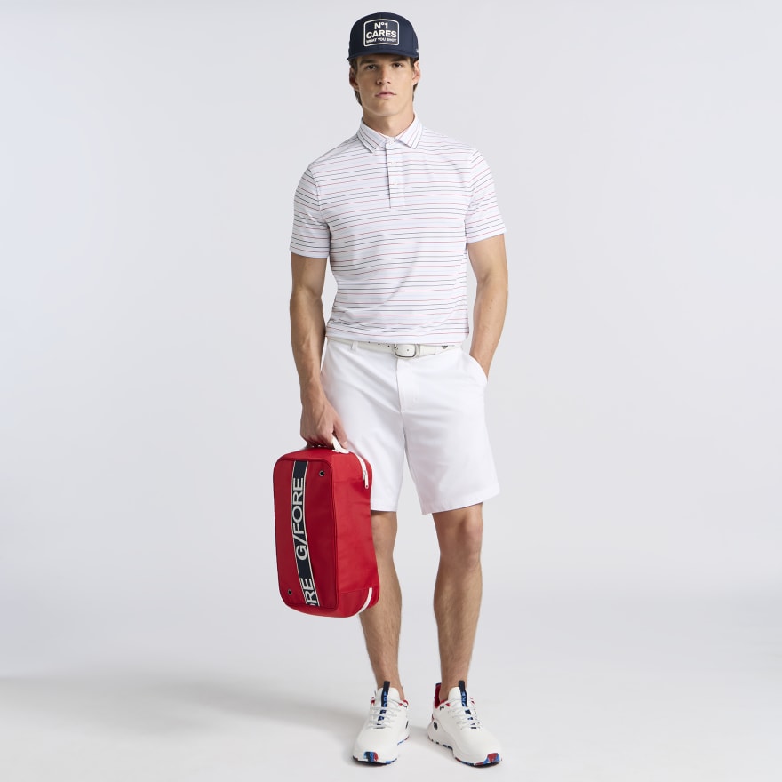 MULTI STRIPE TECH JERSEY POLO in Snow - Alternate Image 1