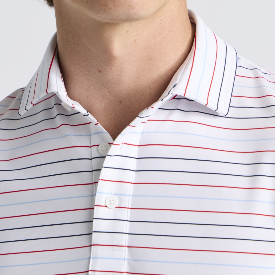 MULTI STRIPE TECH JERSEY POLO in Snow - Alternate Image 4