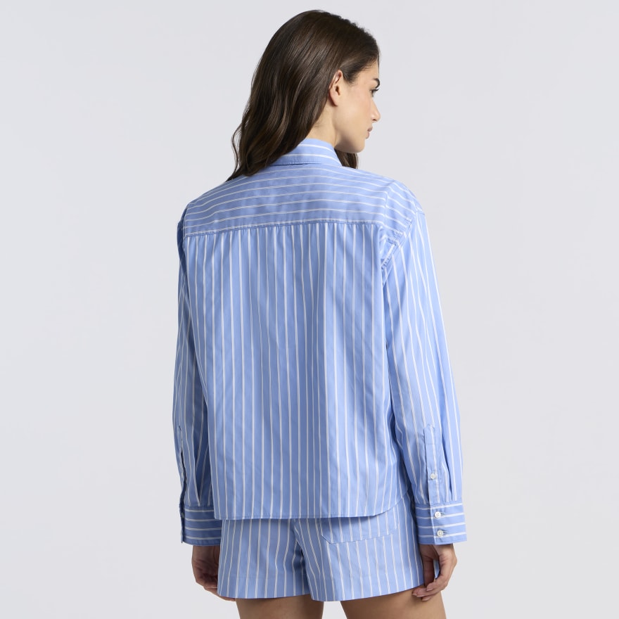 ON THE DAILY STRIPED SHIRT in WILLOW / SNOW - Alternate Image 3