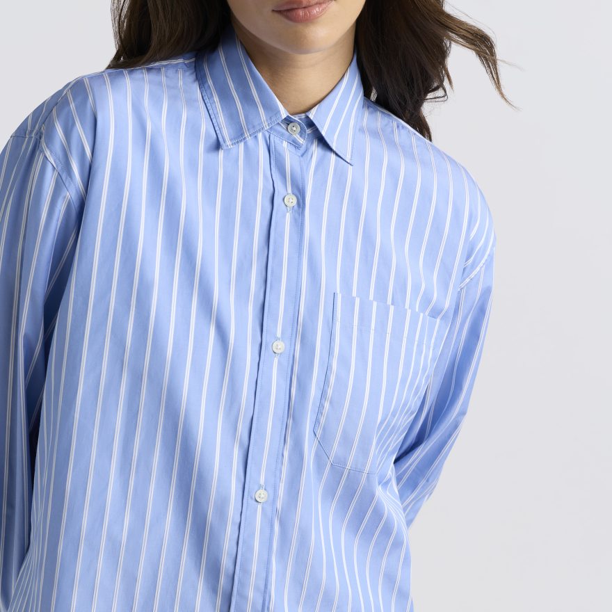 ON THE DAILY STRIPED SHIRT in WILLOW / SNOW - Alternate Image 4