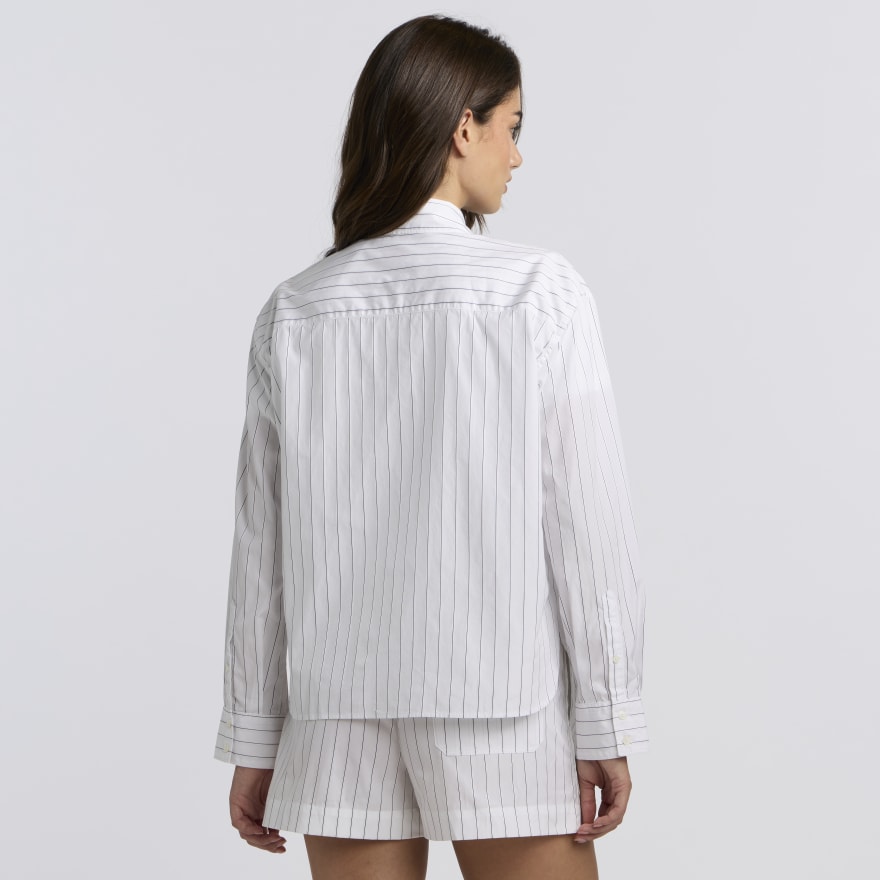 ON THE DAILY STRIPED SHIRT in Snow / Onyx - Alternate Image 3