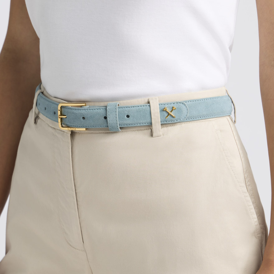 WOMEN'S METAL TEES SUEDE BELT in SEAFOAM - Alternate Image 3