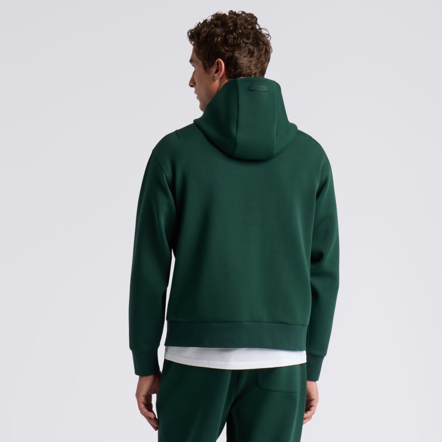 COTTON BLEND SCUBA HOODIE in Pine - Alternate Image 3