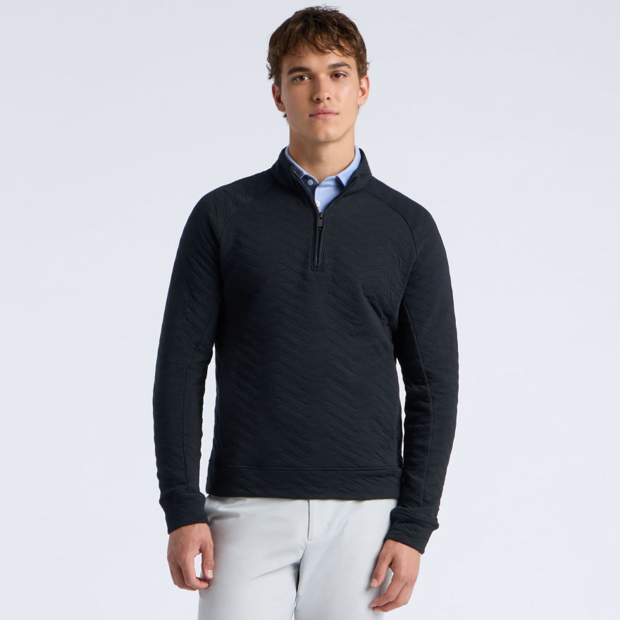 DUNES COTTON QUILTED 1/4 ZIP PULLOVER in Onyx - Alternate Image 2