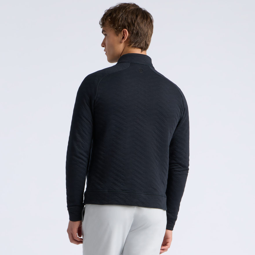 DUNES COTTON QUILTED 1/4 ZIP PULLOVER in Onyx - Alternate Image 3