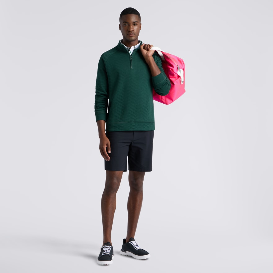 DUNES COTTON QUILTED 1/4 ZIP PULLOVER in Pine - Alternate Image 1