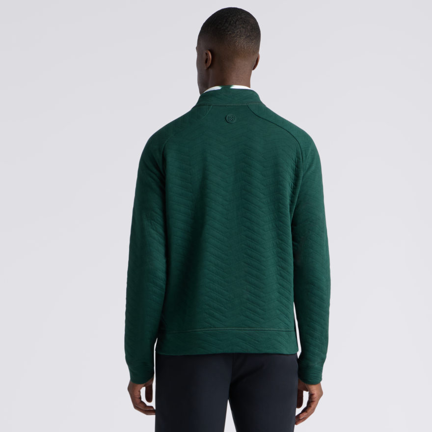 DUNES COTTON QUILTED 1/4 ZIP PULLOVER in Pine - Alternate Image 3