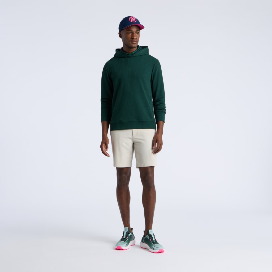 PEBBLE QUILTED HOODIE in Pine - Alternate Image 1