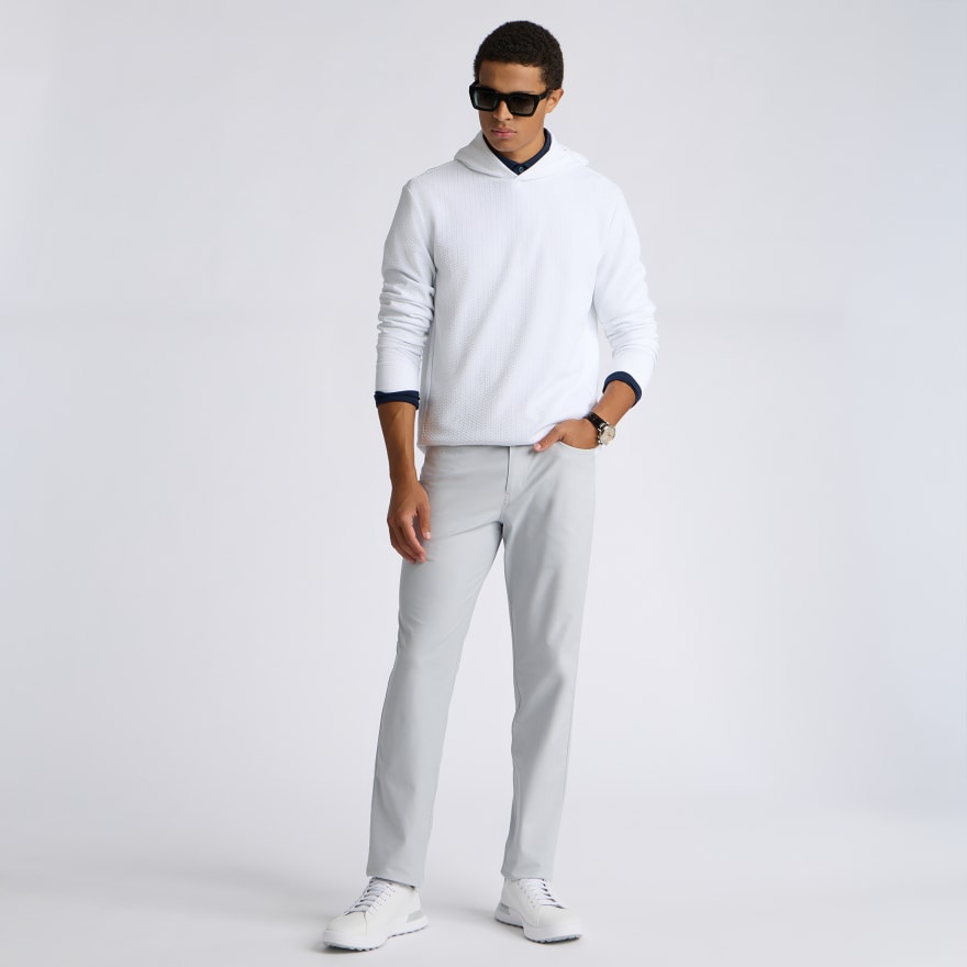 PEBBLE QUILTED HOODIE in Snow - Alternate Image 1