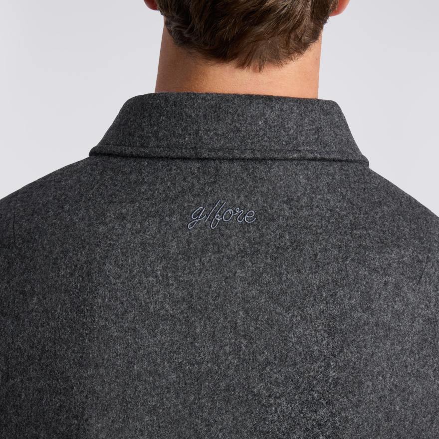 LTD RELEASE DOUBLE FACED MERINO WOOL CASHMERE SHIRT JACKET in CHARCOAL MELANGE - Alternate Image 5