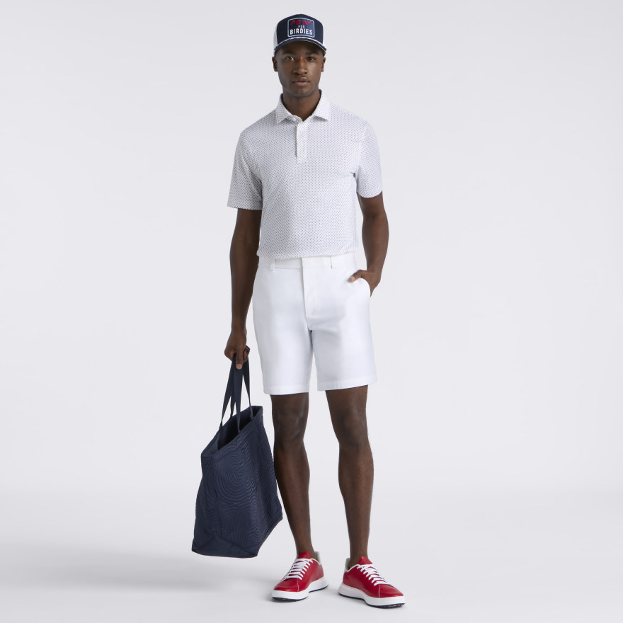 ALL PLAY FOULARD GEO STRETCH KNIT POLO in Snow / Onyx - Alternate Image 1