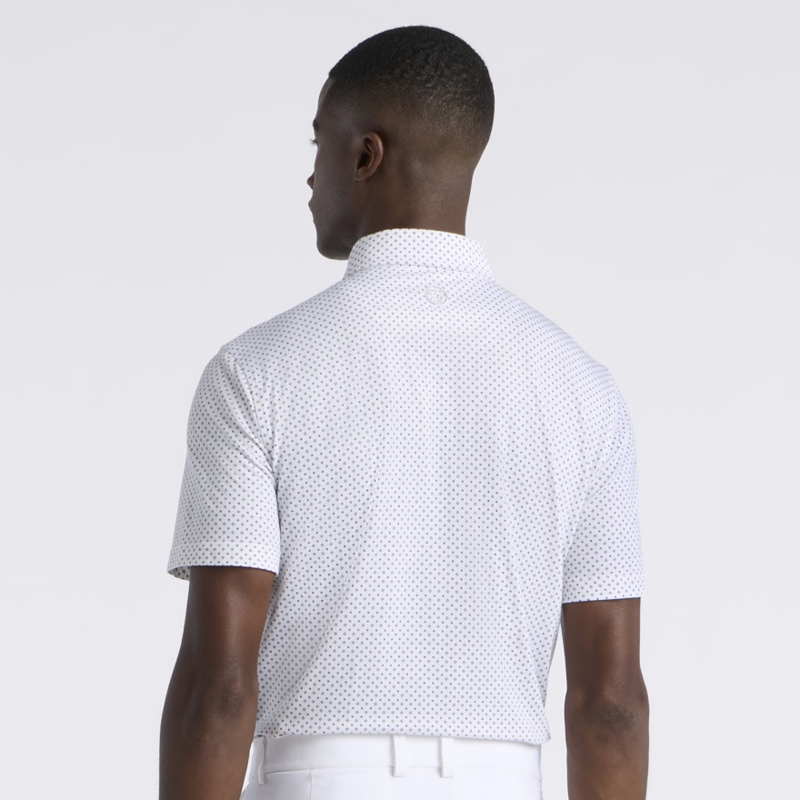 ALL PLAY FOULARD GEO STRETCH KNIT POLO in Snow / Onyx - Alternate Image 3