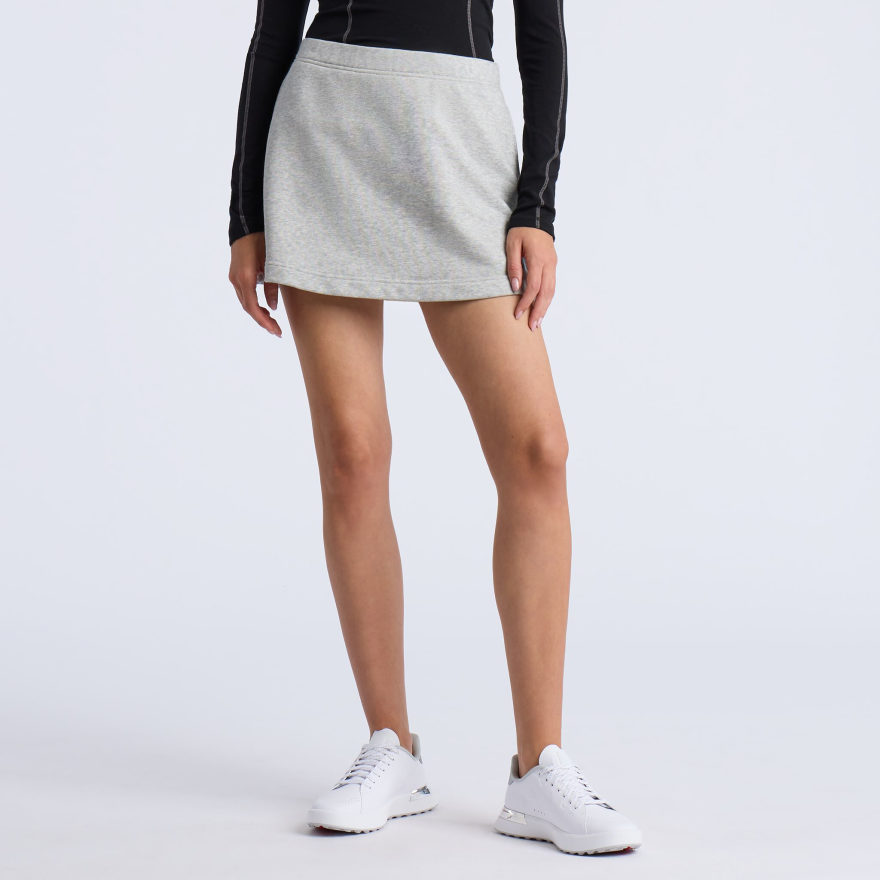 FRENCH TERRY A-LINE SKORT in GREYM - Alternate Image 2