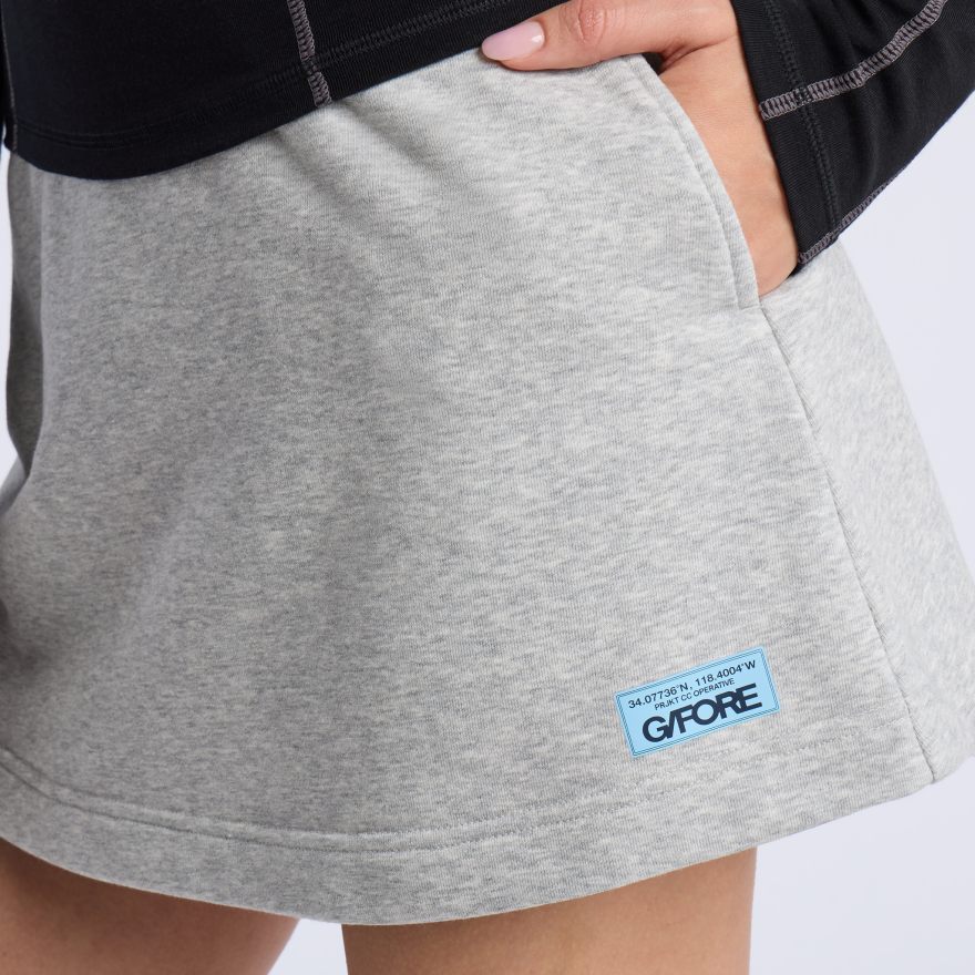 FRENCH TERRY A-LINE SKORT in GREYM - Alternate Image 4
