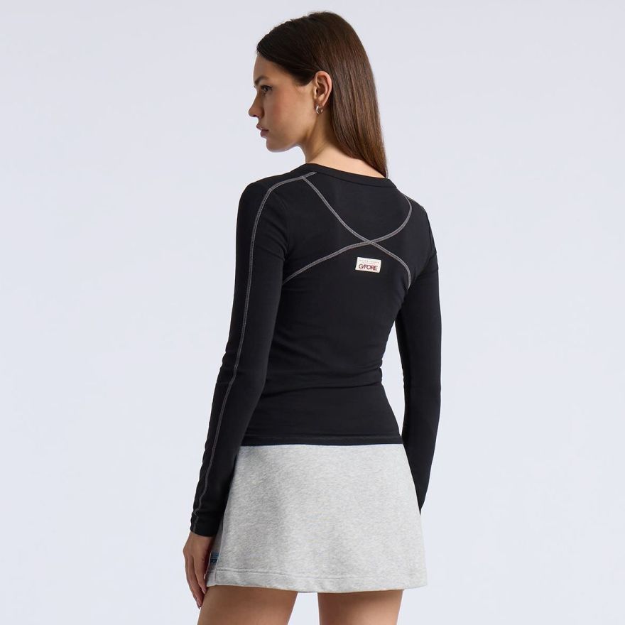 CONTOUR SOFT RIB LONG SLEEVE TEE in Onyx - Alternate Image 3