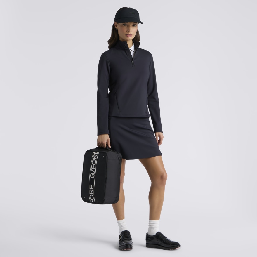 BRUSHED BACK STRETCH 1/4 ZIP PULLOVER in Onyx - Alternate Image 1