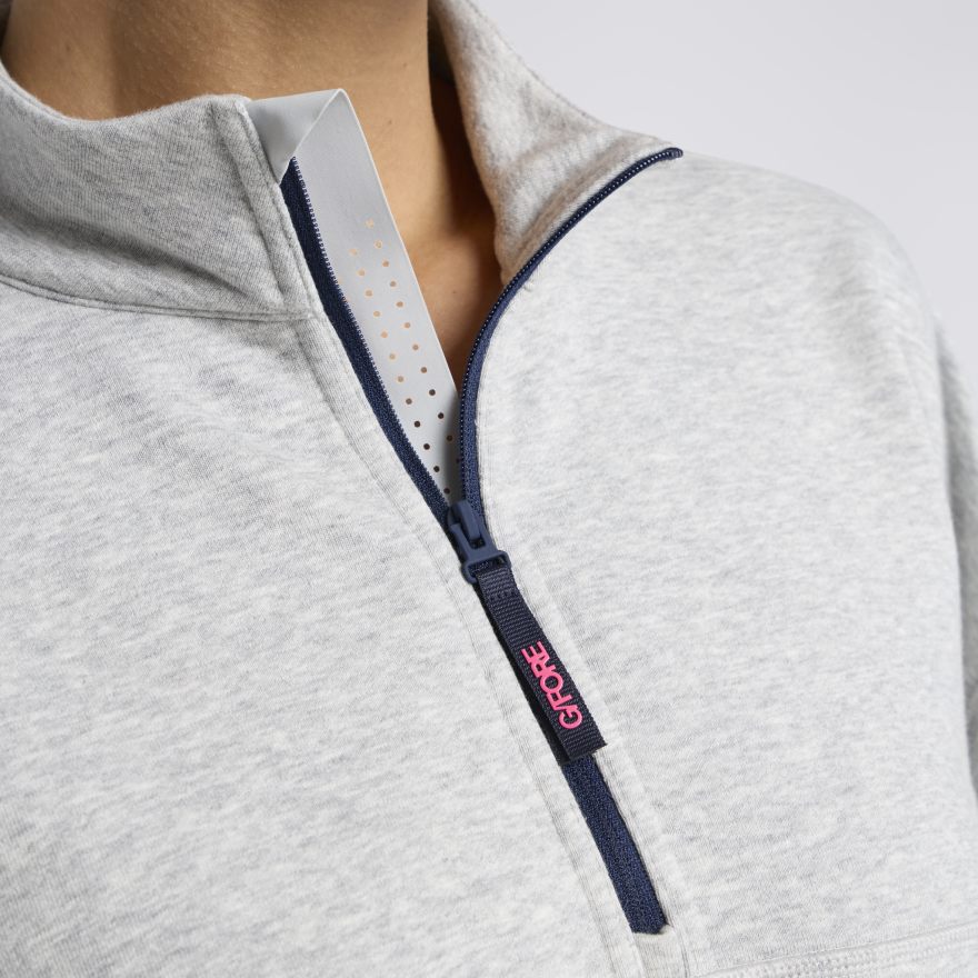 FRENCH TERRY 1/4 ZIP PULLOVER in NIMBUS MELANGE - Alternate Image 4