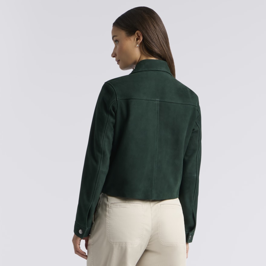 LTD RELEASE THE PERFECT SUEDE ZIP JACKET in Pine - Alternate Image 3
