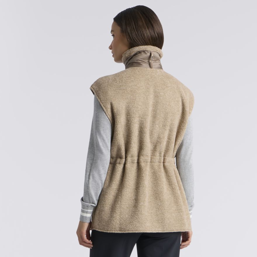 REVERSIBLE FLEECE & NYLON HYBRID VEST in MOCHA MELANGE / MOCHA - Alternate Image 3