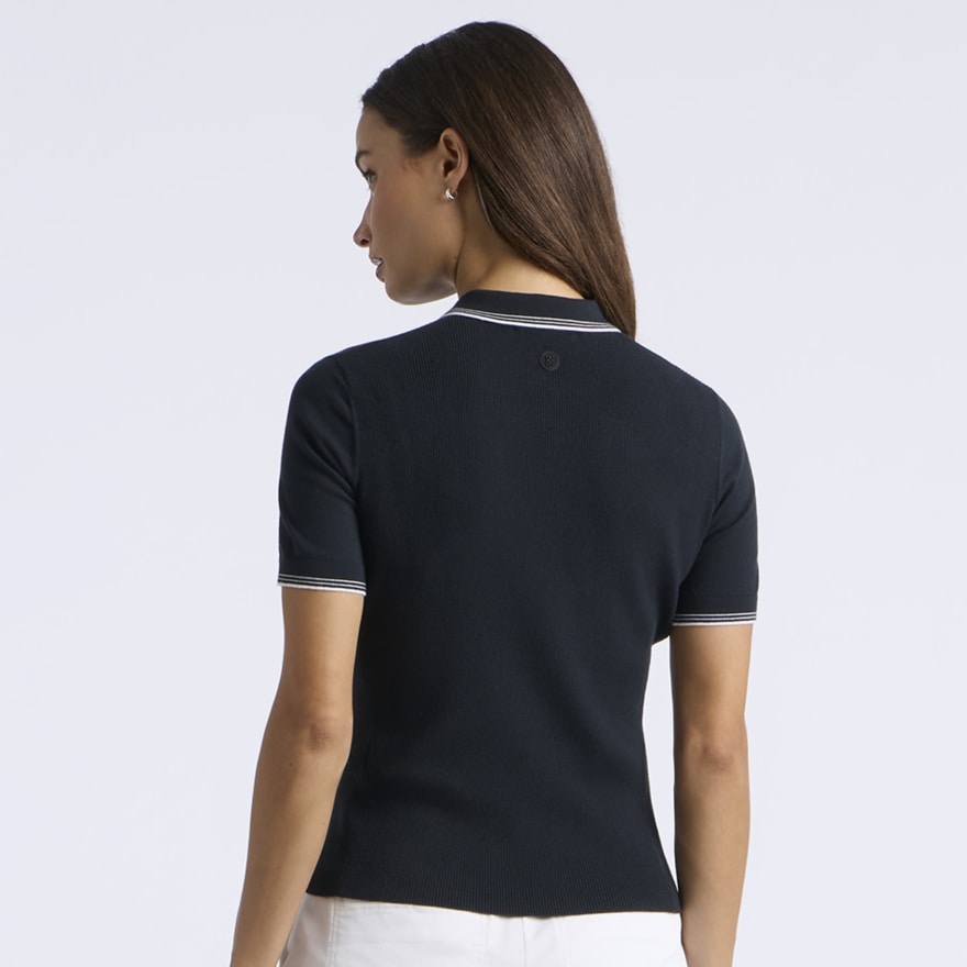 ELEVATED SHORT SLEEVE SWEATER POLO in Onyx - Alternate Image 3