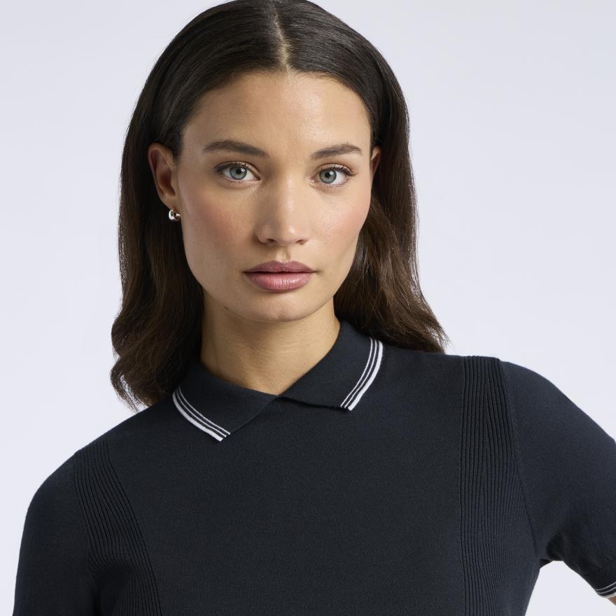 ELEVATED SHORT SLEEVE SWEATER POLO in Onyx - Alternate Image 4