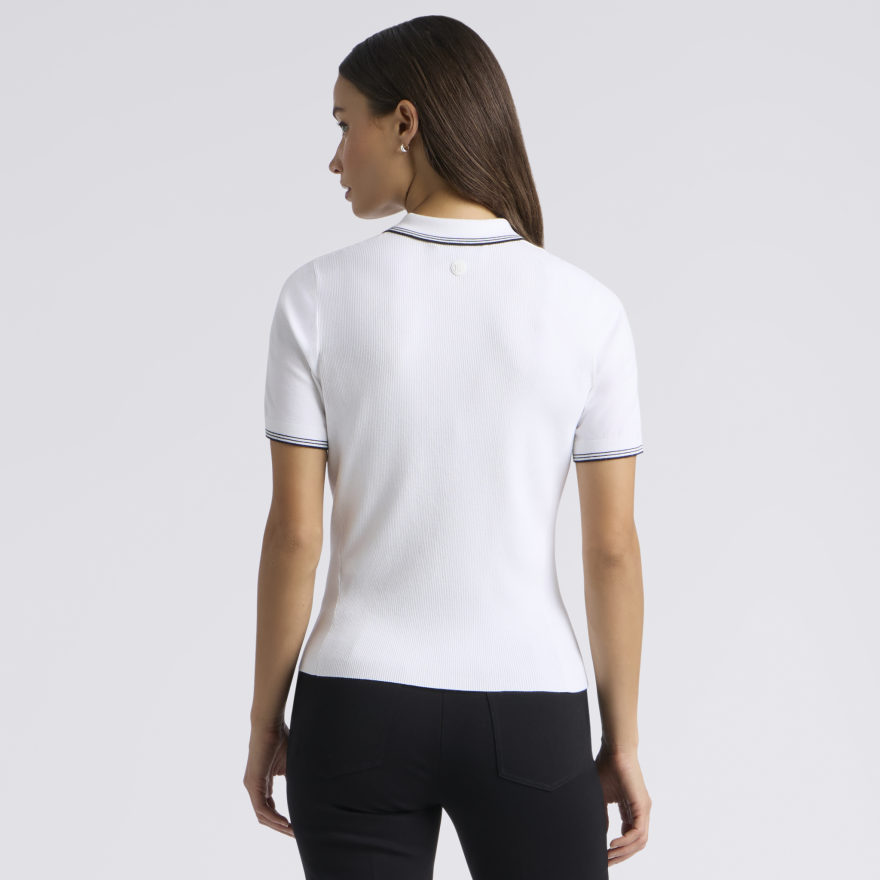 ELEVATED SHORT SLEEVE SWEATER POLO in Snow - Alternate Image 3