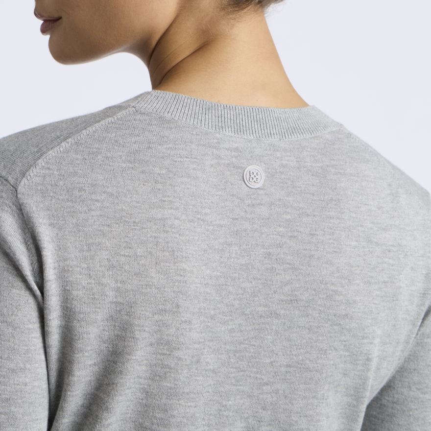 COOLING COTTON CREWNECK SWEATER in NIMBUS MELANGE - Alternate Image 4