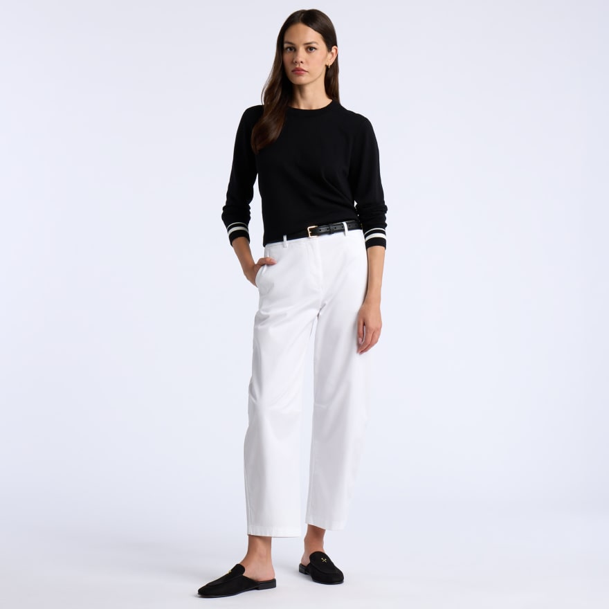 COOLING COTTON CREWNECK JUMPER in Onyx - Alternate Image 1
