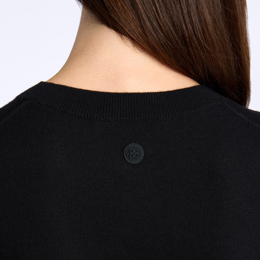 COOLING COTTON CREWNECK JUMPER in Onyx - Alternate Image 4