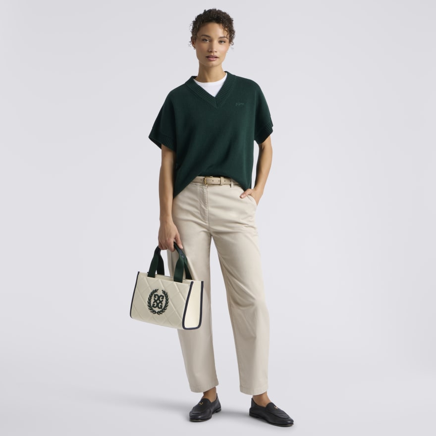 G SCRIBE OVERSIZED CASHMERE SLEEVELESS JUMPER in Pine - Alternate Image 1