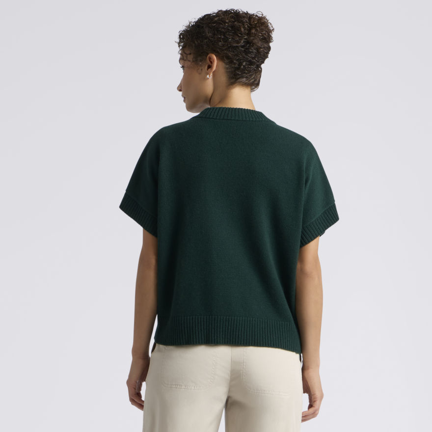 G SCRIBE OVERSIZED CASHMERE SLEEVELESS JUMPER in Pine - Alternate Image 3