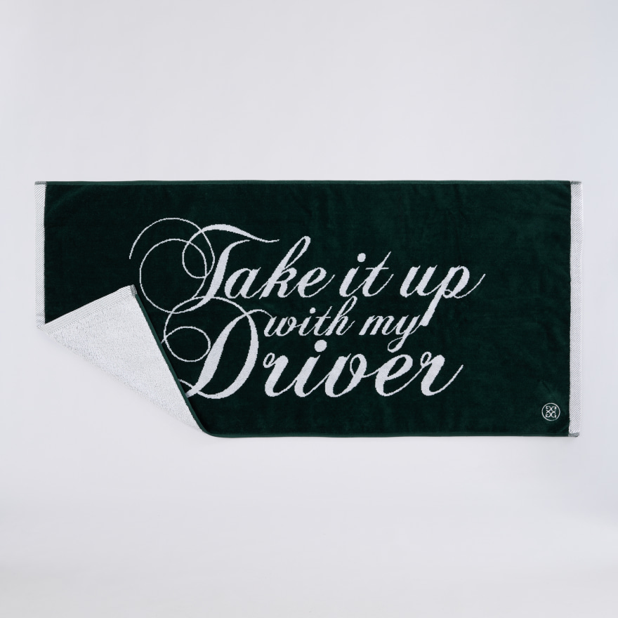 TAKE IT UP WITH MY DRIVER GOLF TOWEL in Pine - Alternate Image 2
