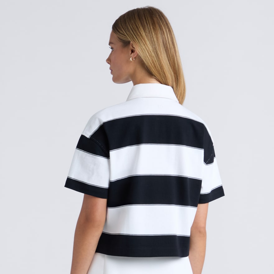 STRIPED IT BOXY RUGBY POLO in Snow / Onyx - Alternate Image 3