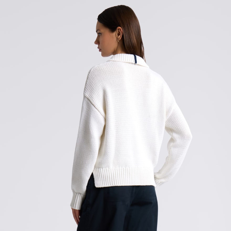 LTD RELEASE CAPE LONG SLEEVE POLO in CHALK WHITE - Alternate Image 3