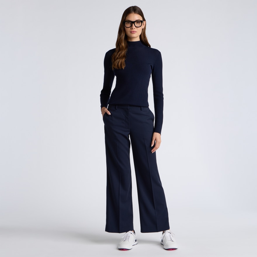RIB FITTED CREWNECK JUMPER in Twilight - Alternate Image 1