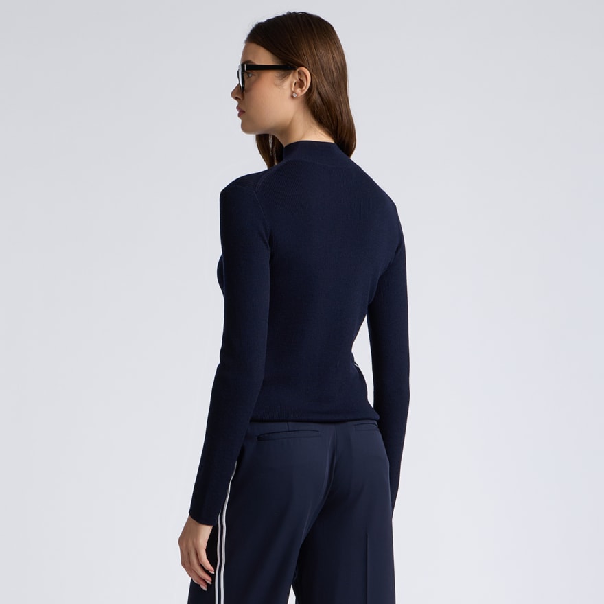RIB FITTED CREWNECK JUMPER in Twilight - Alternate Image 2