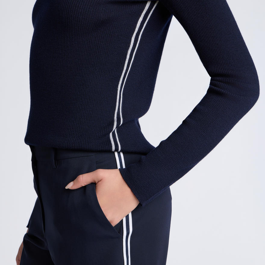 RIB FITTED CREWNECK JUMPER in Twilight - Alternate Image 4