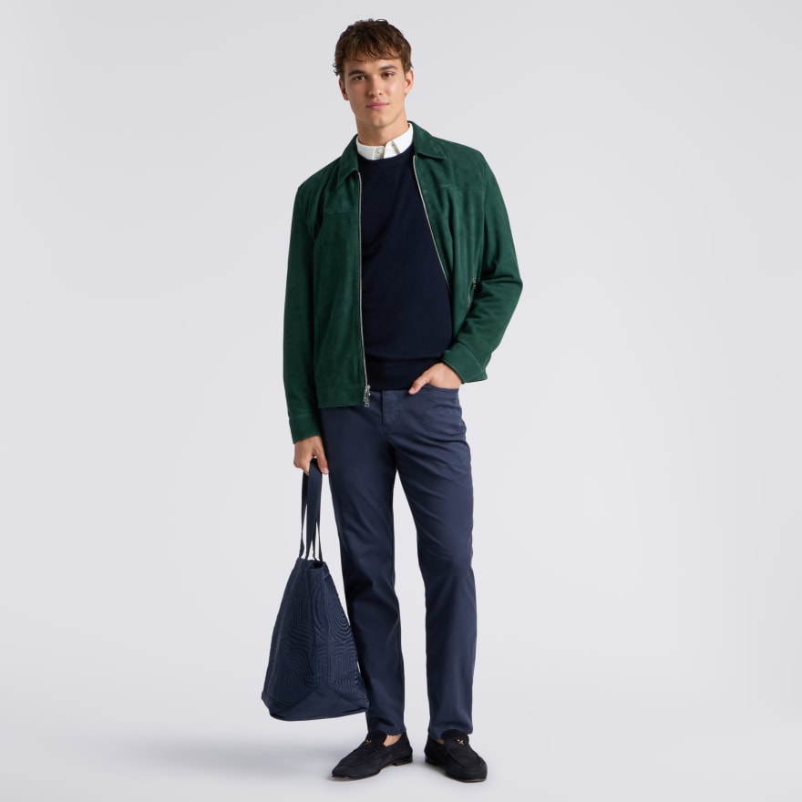 CRUISE SUEDE BOMBER JACKET in Pine - Alternate Image 1