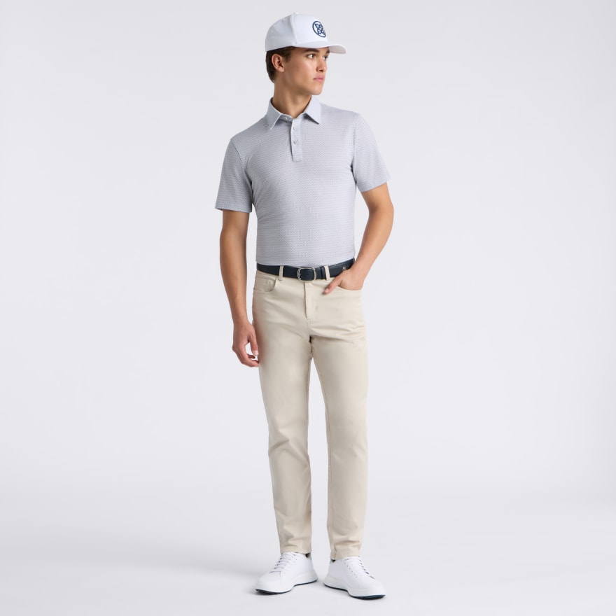 ALL PLAY SPADE GEO STRETCH KNIT POLO in NIMBUS / PINE - Alternate Image 1