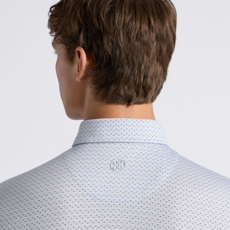 ALL PLAY SPADE GEO STRETCH KNIT POLO in NIMBUS / PINE - Alternate Image 4
