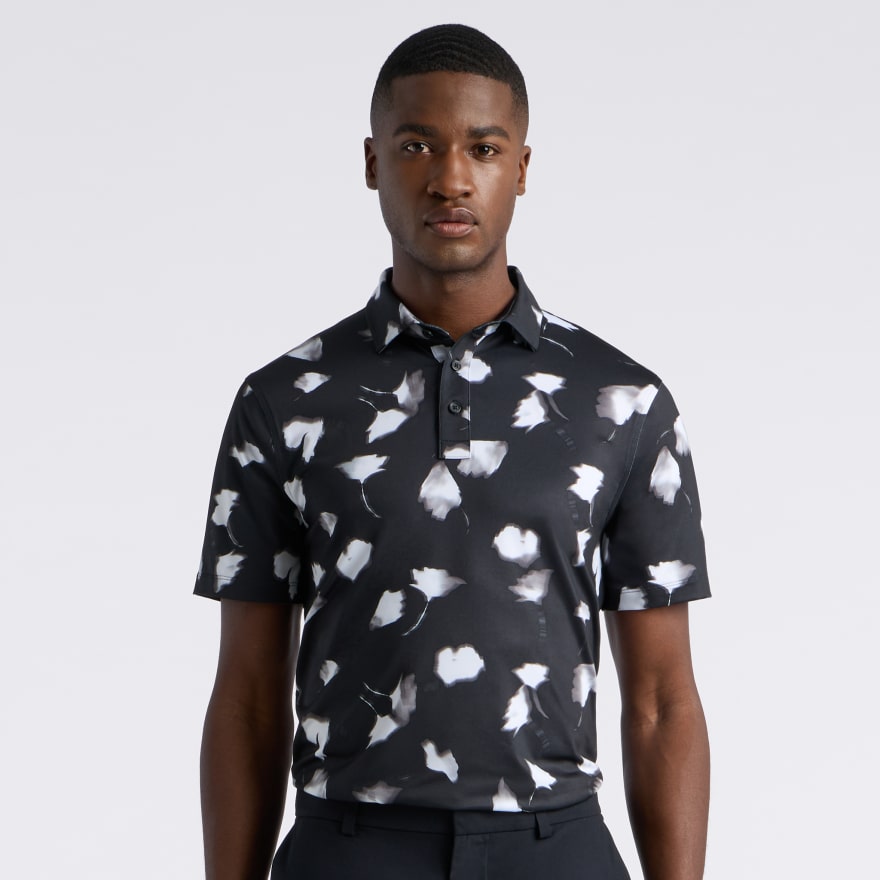 GHOST FLORAL TECH JERSEY POLO in Onyx/Snow - Alternate Image 2