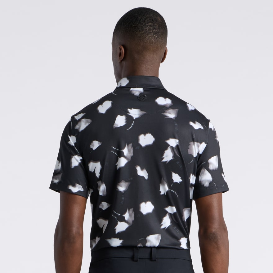 GHOST FLORAL TECH JERSEY POLO in Onyx/Snow - Alternate Image 3