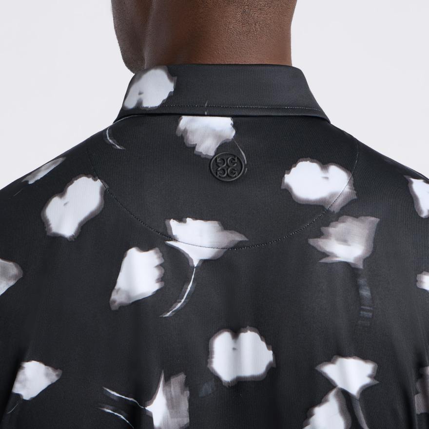 GHOST FLORAL TECH JERSEY POLO in Onyx/Snow - Alternate Image 4