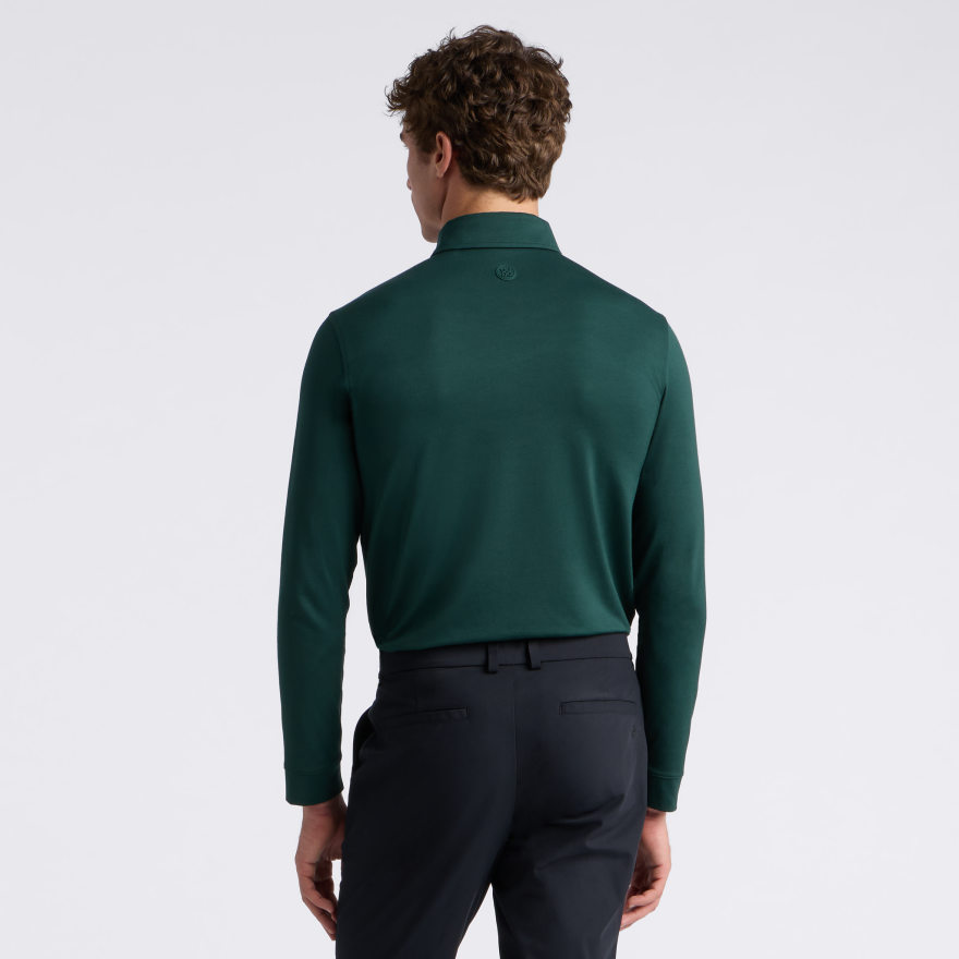 ALL PLAY STRETCH KNIT LONG SLEEVE POLO in Pine - Alternate Image 3