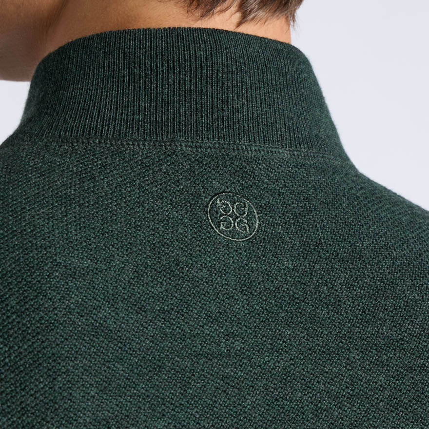 THE CLUB MERINO WOOL 1/4 ZIP SWEATER in Pine - Alternate Image 4