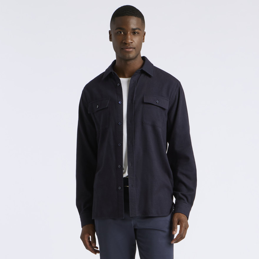 BRUSHED FLANNEL OVERSHIRT in Twilight - Alternate Image 2